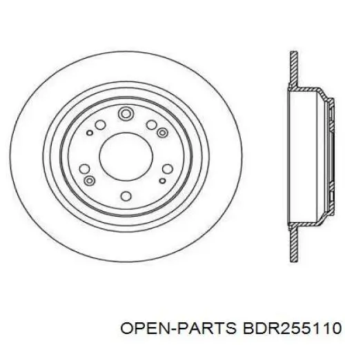 Тормозные диски BDR255110 Open Parts