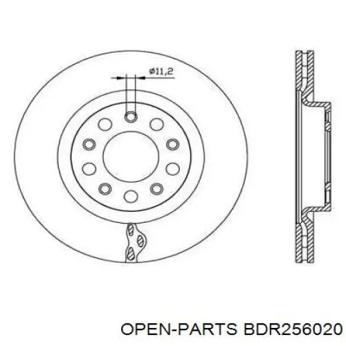 Тормозные диски BDR256020 Open Parts