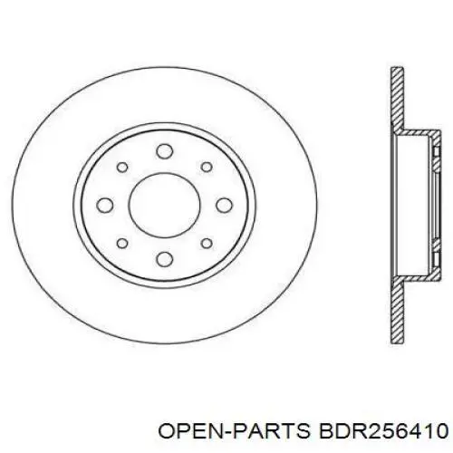 Тормозные диски BDR256410 Open Parts