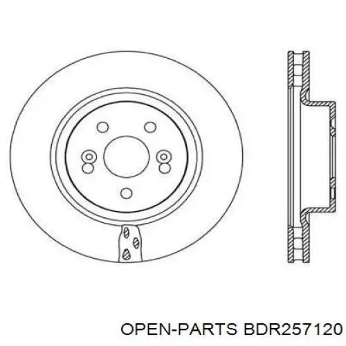 Передние тормозные диски BDR257120 Open Parts