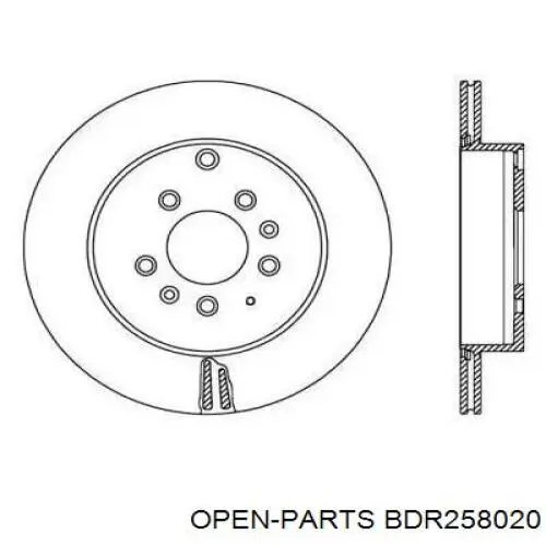 Тормозные диски BDR258020 Open Parts