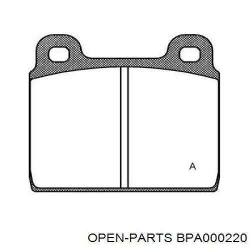 Передние тормозные колодки BPA000220 Open Parts