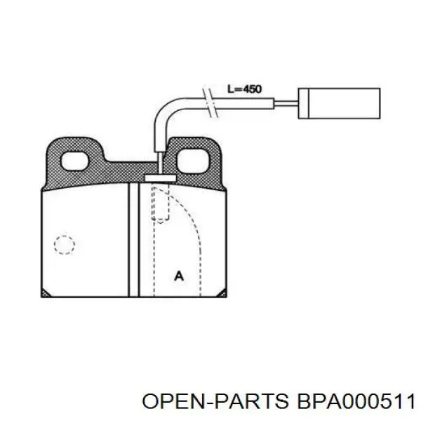 BPA000511 Open Parts sapatas do freio traseiras de disco