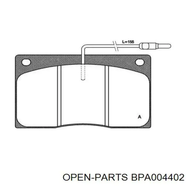 Передние тормозные колодки BPA004402 Open Parts