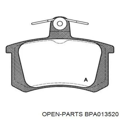 Задние тормозные колодки BPA013520 Open Parts