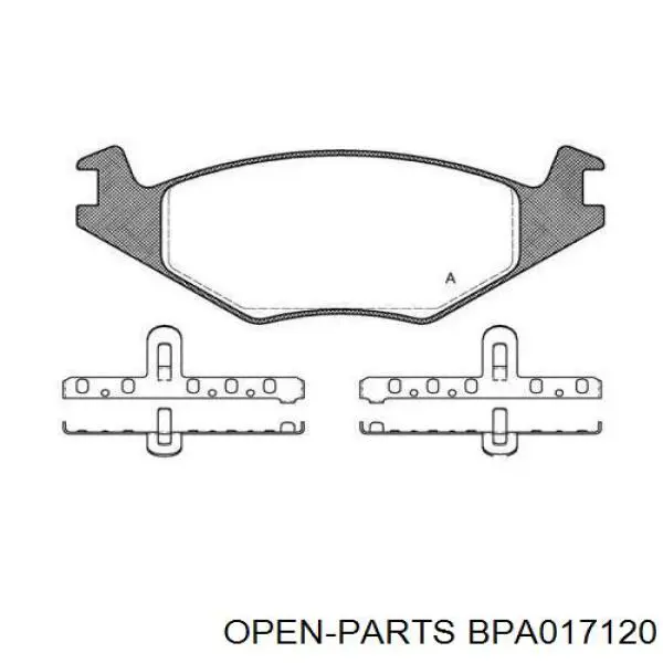 Передние тормозные колодки BPA017120 Open Parts