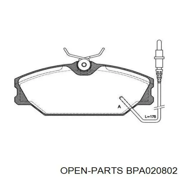 Передние тормозные колодки BPA020802 Open Parts