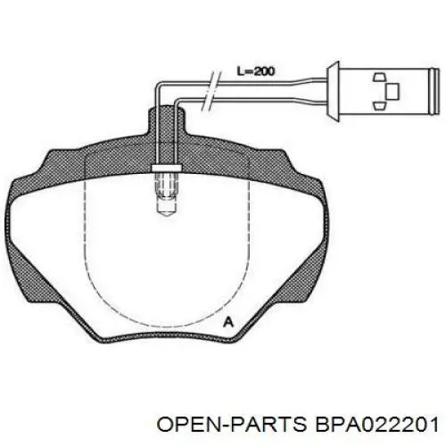 Задние тормозные колодки BPA022201 Open Parts