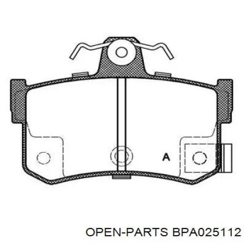 Задние тормозные колодки BPA025112 Open Parts