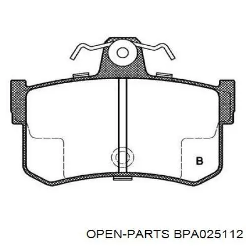 Pastillas de freno traseras BPA025112 Open Parts