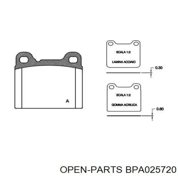 Задние тормозные колодки BPA025720 Open Parts