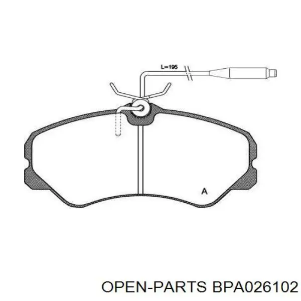 Передние тормозные колодки BPA026102 Open Parts