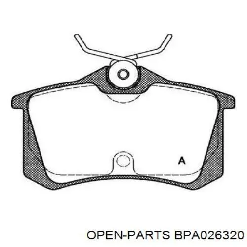 Задние тормозные колодки BPA026320 Open Parts