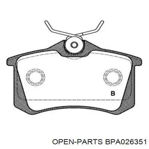 Pastillas de freno traseras BPA026351 Open Parts