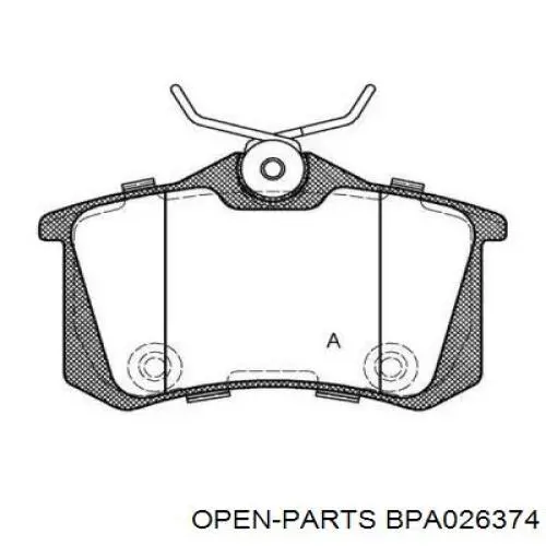 Задние тормозные колодки BPA026374 Open Parts