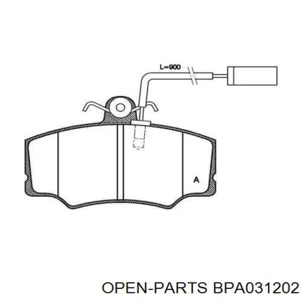 Передние тормозные колодки BPA031202 Open Parts