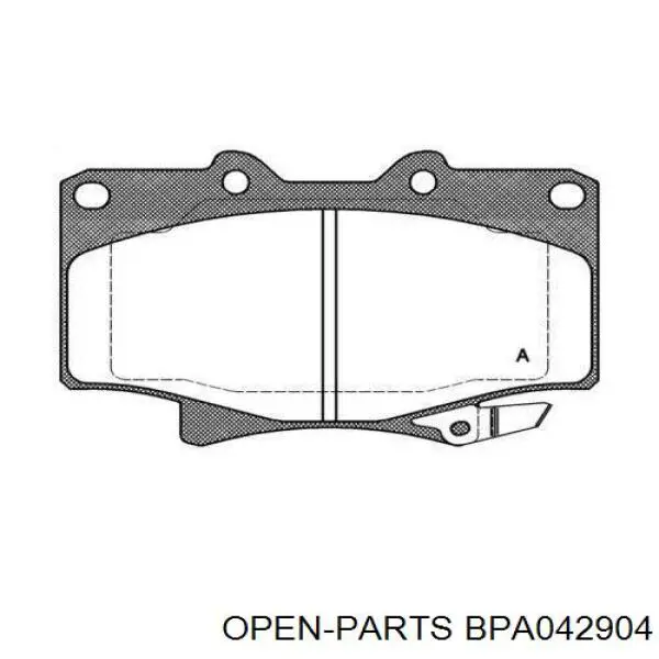 Передние тормозные колодки BPA042904 Open Parts