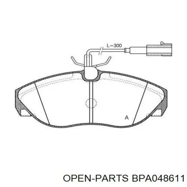 Передние тормозные колодки BPA048611 Open Parts