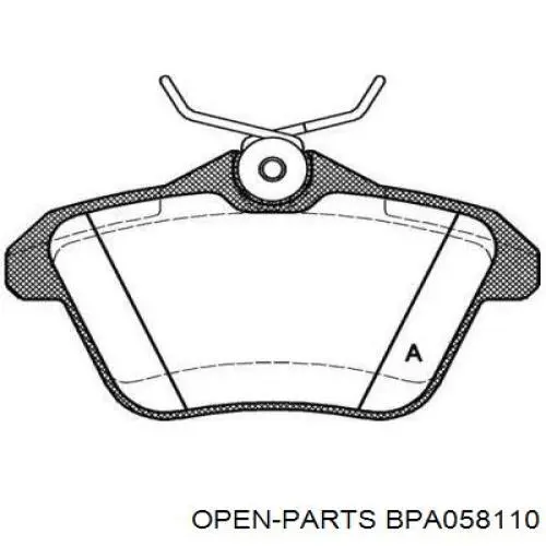 Задние тормозные колодки BPA058110 Open Parts