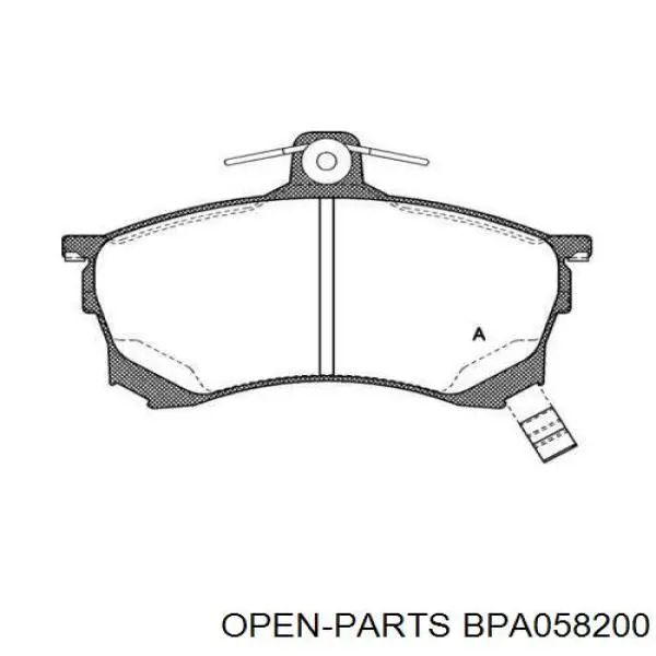 Передние тормозные колодки BPA058200 Open Parts