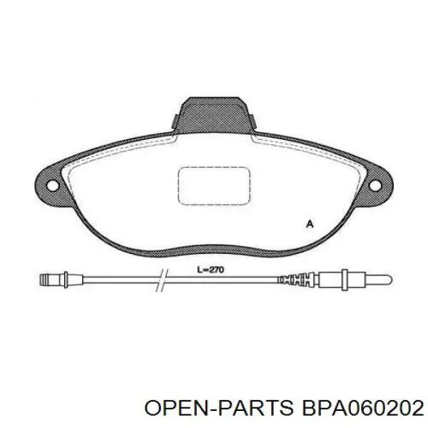 Передние тормозные колодки BPA060202 Open Parts