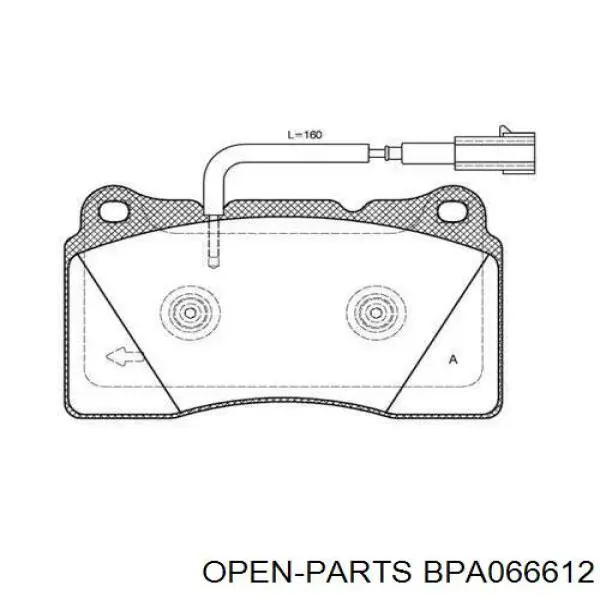 Передние тормозные колодки BPA066612 Open Parts