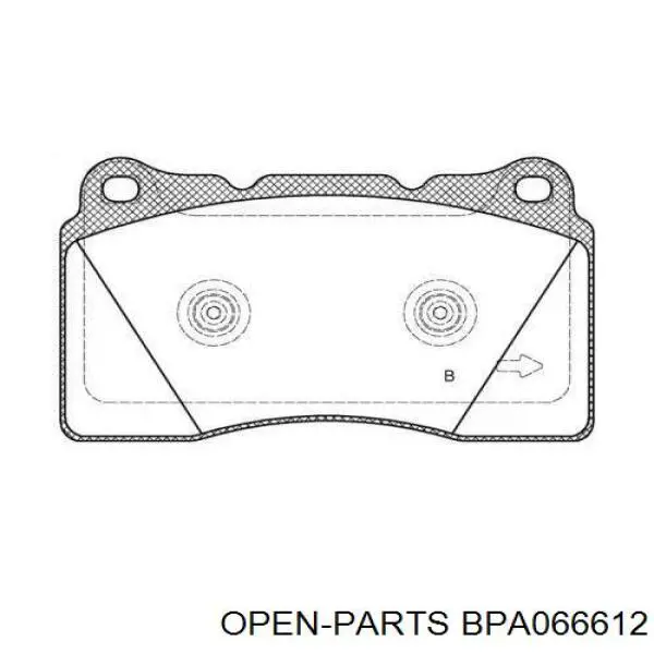 Pastillas de freno delanteras BPA066612 Open Parts