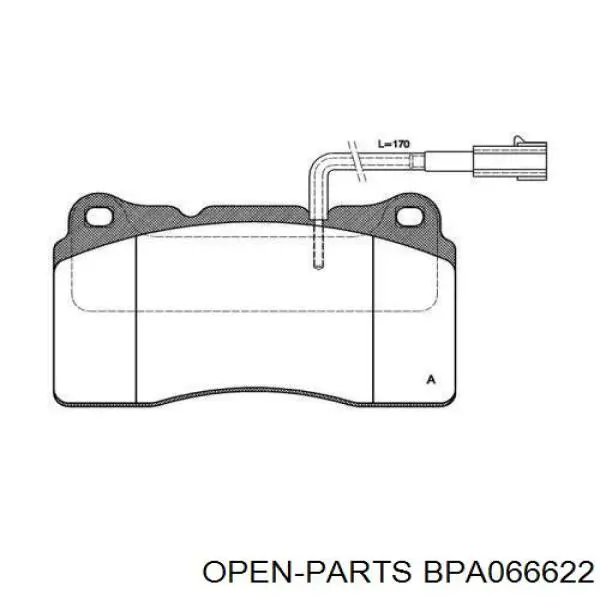 Передние тормозные колодки BPA066622 Open Parts