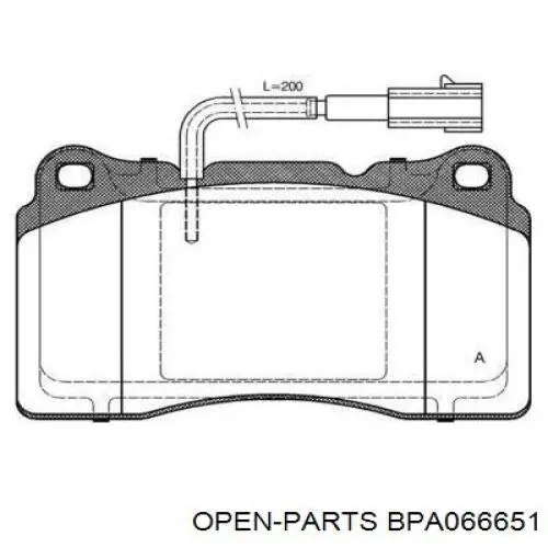 Передние тормозные колодки BPA066651 Open Parts