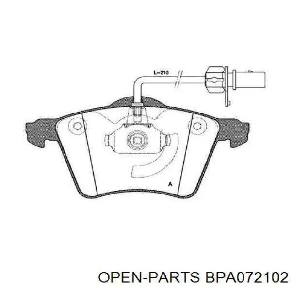 Передние тормозные колодки BPA072102 Open Parts