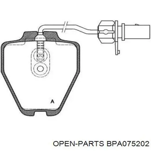 Передние тормозные колодки BPA075202 Open Parts