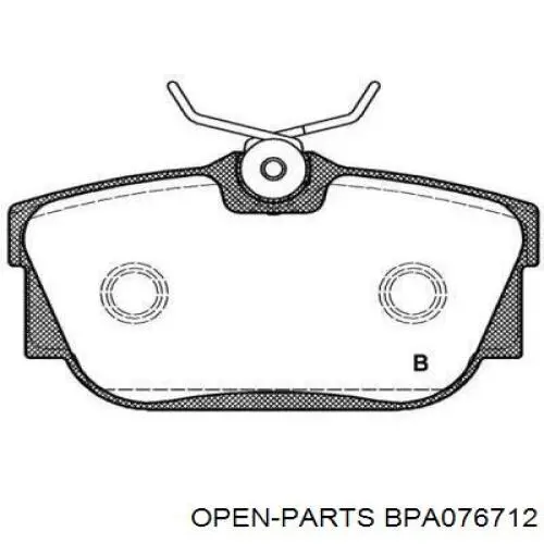 Задние тормозные колодки BPA076712 Open Parts