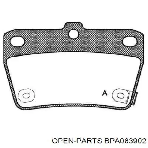 Задние тормозные колодки BPA083902 Open Parts