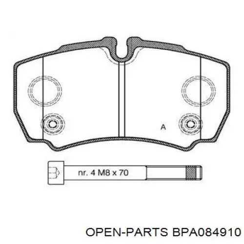 Задние тормозные колодки BPA084910 Open Parts