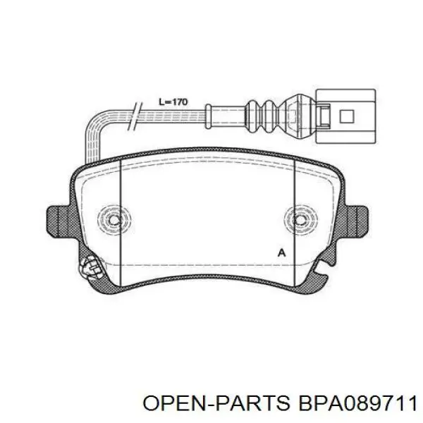 Задние тормозные колодки BPA089711 Open Parts