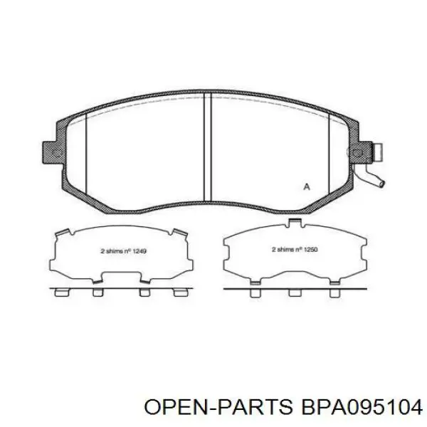 Передние тормозные колодки BPA095104 Open Parts