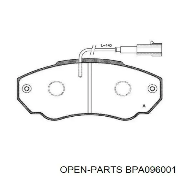 Передние тормозные колодки BPA096001 Open Parts