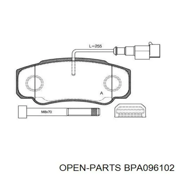 Задние тормозные колодки BPA096102 Open Parts