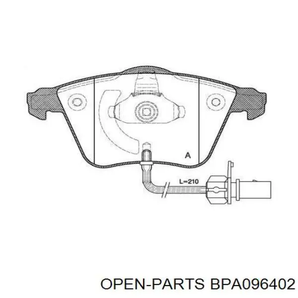 Передние тормозные колодки BPA096402 Open Parts