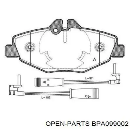 Передние тормозные колодки BPA099002 Open Parts