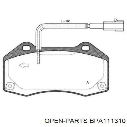 Передние тормозные колодки BPA111310 Open Parts