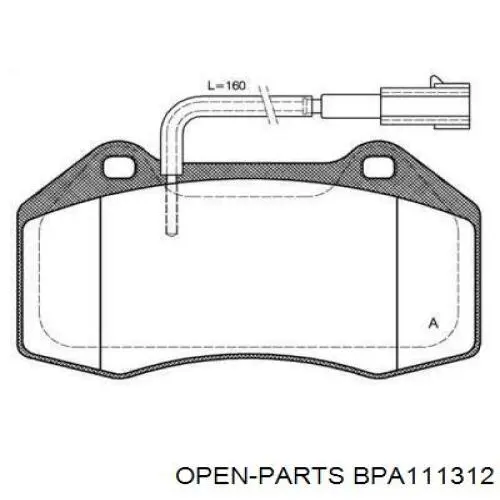 Передние тормозные колодки BPA111312 Open Parts