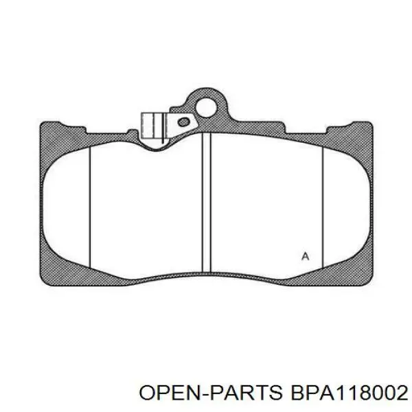 Передние тормозные колодки BPA118002 Open Parts