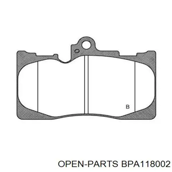 Pastillas de freno delanteras BPA118002 Open Parts