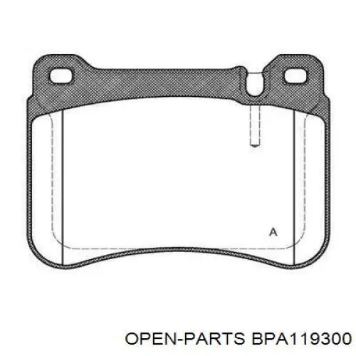 Передние тормозные колодки BPA119300 Open Parts