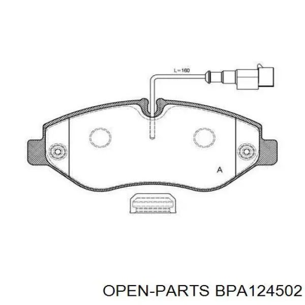 Передние тормозные колодки BPA124502 Open Parts