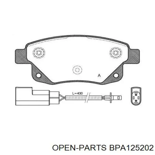 Задние тормозные колодки BPA125202 Open Parts