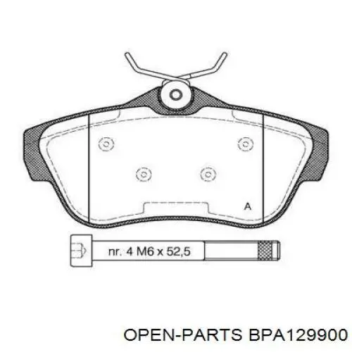 Задние тормозные колодки BPA129900 Open Parts