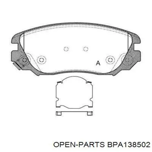 Передние тормозные колодки BPA138502 Open Parts