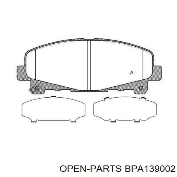 Передние тормозные колодки BPA139002 Open Parts